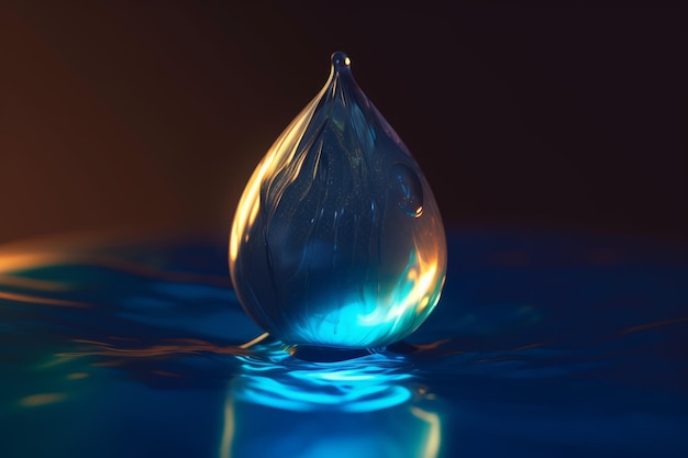 Goutte d'eau brillante Générer Ai