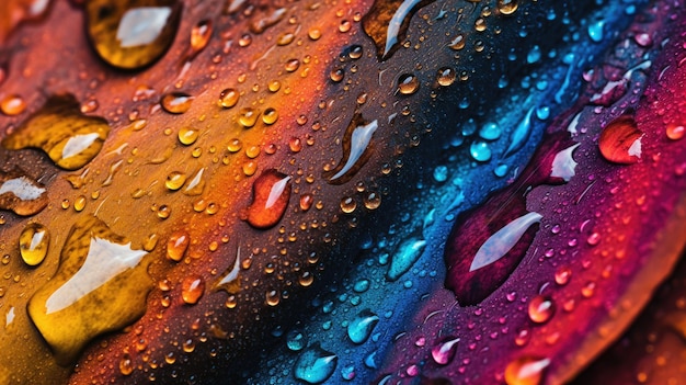 Une goutte d'eau colorée avec le mot pluie dessus