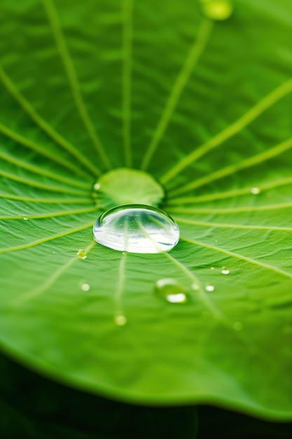 une goutte d'eau sur la feuille