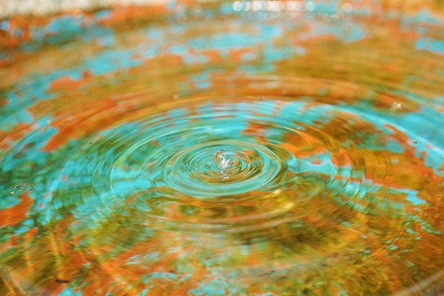 Goutte d&#39;eau avec un fond coloré