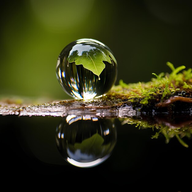 Photo une goutte d'eau en gros plan