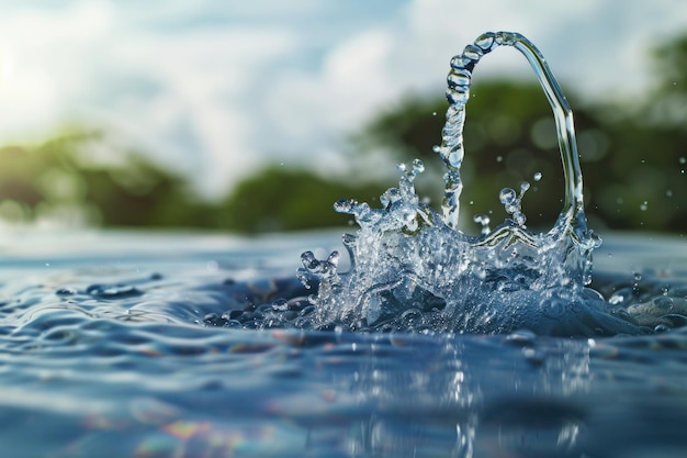 une goutte d'eau à partir d'une gousse d'eau est pulvérisée avec de l'eau