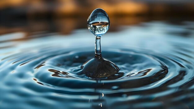 Photo une goutte d'eau qui est dans l'eau