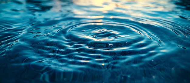 Goutte d'eau sur la surface de l'eau