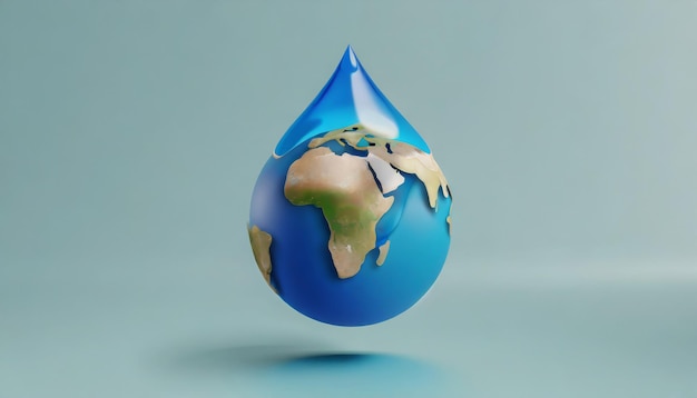 Une goutte d'eau avec la terre à la Journée mondiale de l'eau