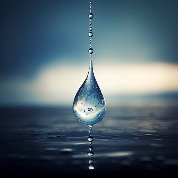 Une goutte d'eau tombant du ciel