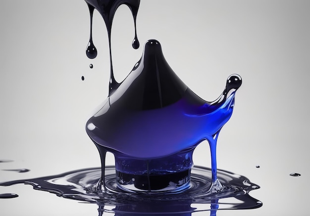 Goutte d'encre dans le fond d'eau