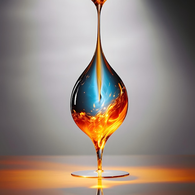 Photo une goutte d'huile dans l'alchimie liquide de verre
