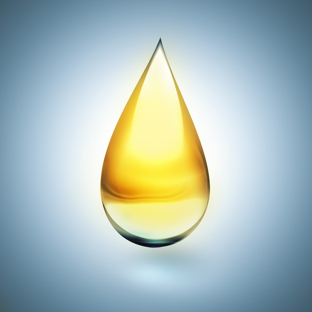 Goutte d'huile avec ombre douce sur fond clair