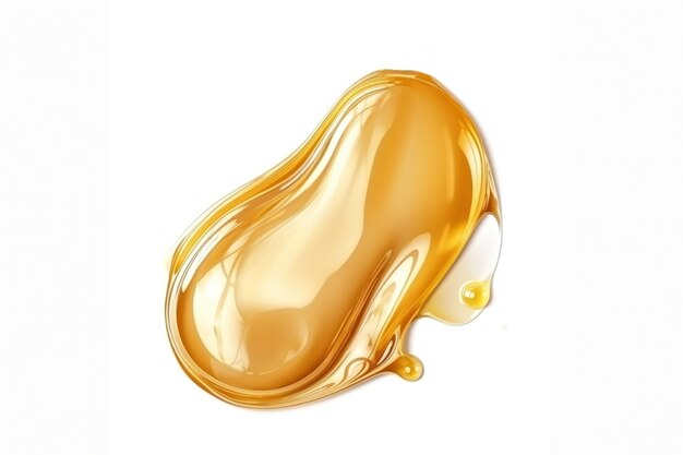 Goutte jaune d'or liquide isolée sur fond blanc Huile d'olive ou d'huile de moteur de cuisson en or