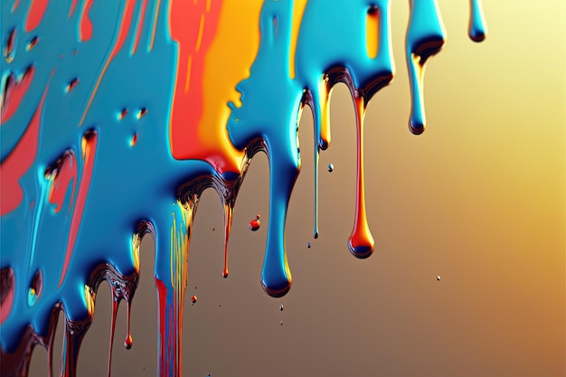 Goutte de peinture métallisée