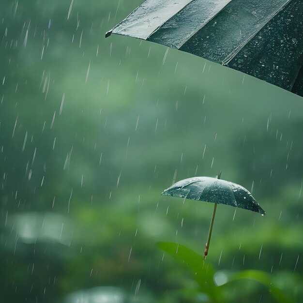 une goutte de pluie tombe du ciel un jour de pluie