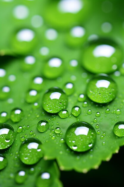 Photo gouttelettes d'eau sur une feuille verte