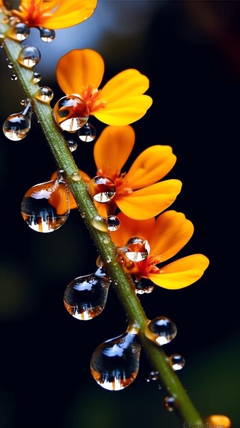 Gouttelettes d&#39;eau sur une fleur