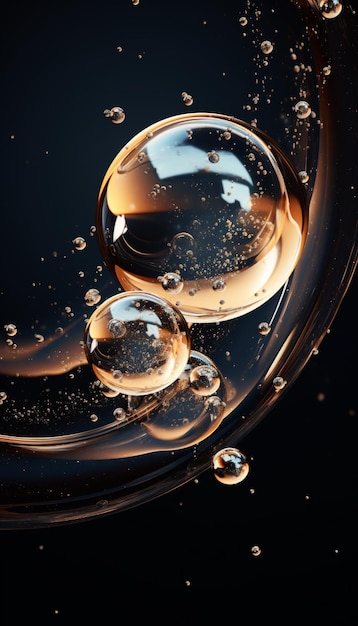 Gouttelettes d'eau particules de bulles conception de fond de technologie d'affaires brillant