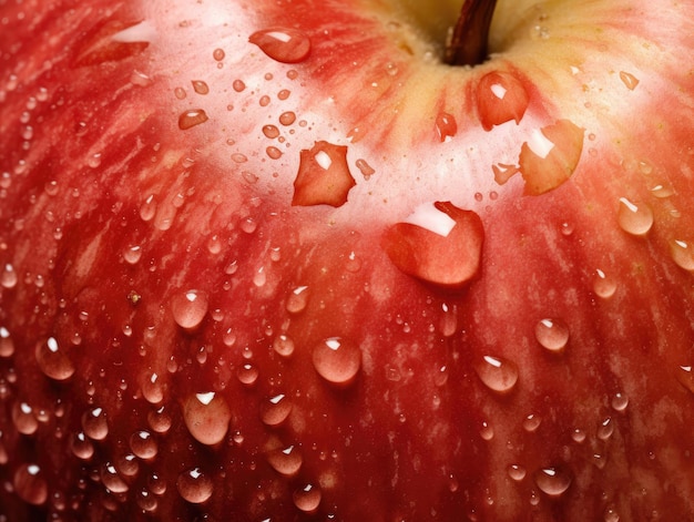 Gouttelettes d'eau sur une pomme