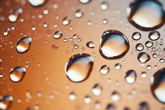 Photo des gouttelettes d'eau scintillantes sur du verre