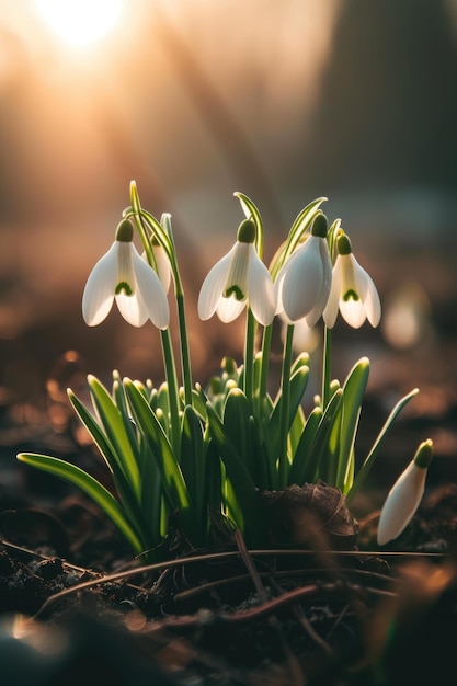 des gouttelettes de neige qui poussent au sol