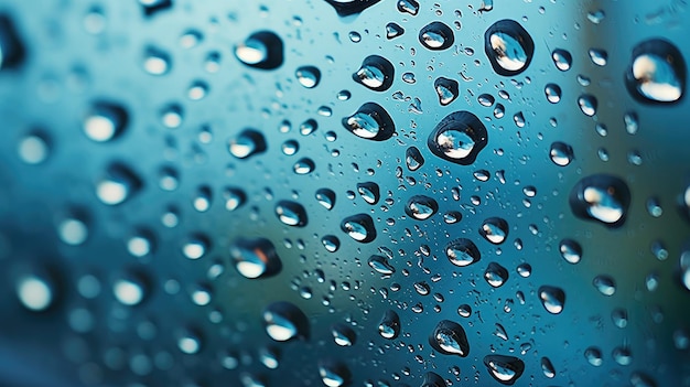 Des gouttelettes de pluie sur la fenêtre de la voiture