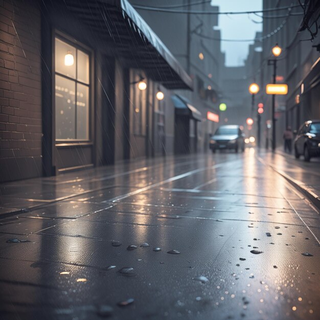 Des gouttelettes de pluie Une vue rapprochée du mouvement des liquides