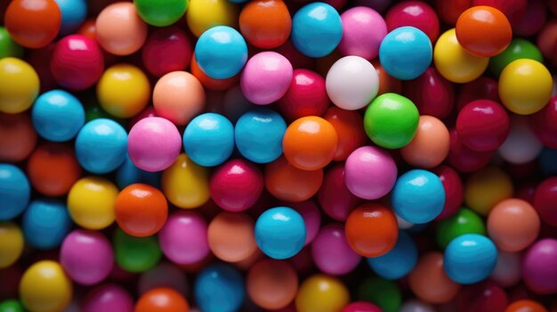 Des gouttes de bonbons multicolores