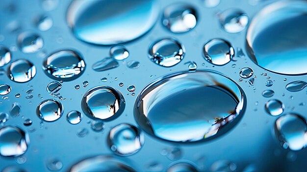 gouttes d'eau dans un bol bleu