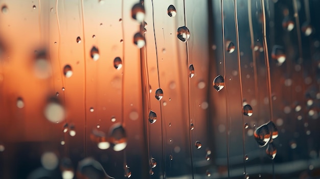 gouttes d'eau derrière le verre