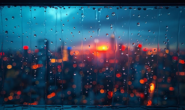 Des gouttes d'eau sur la fenêtre.