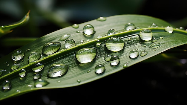 gouttes d'eau de la feuille HD 8K fond d'écran Image photographique