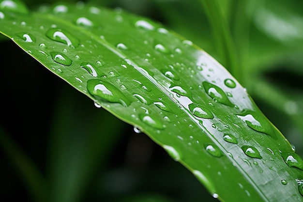 Des gouttes d'eau sur une feuille sèche après la pluie en automne