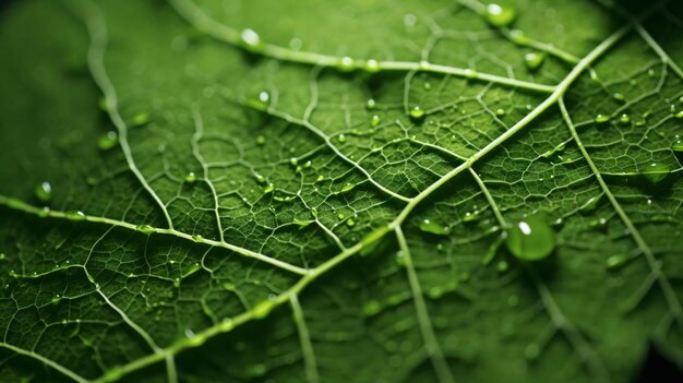 gouttes d'eau sur une feuille