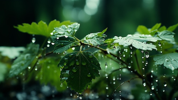 gouttes d'eau de la feuille