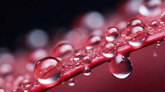 Gouttes d'eau sur fond rouge