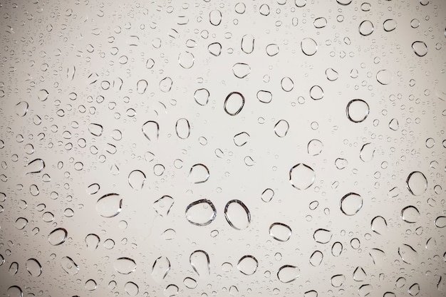 Gouttes d'eau sur fond de verre.