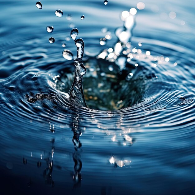 Photo des gouttes d'eau ondulent la surface de l'étang