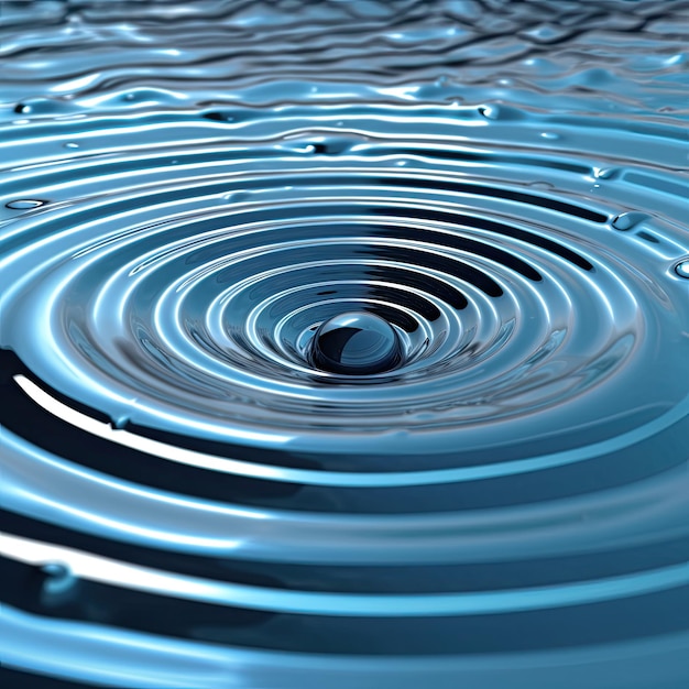 Photo des gouttes d'eau ondulent la surface de l'étang