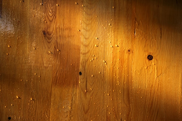 gouttes d'eau sur parquet en bois