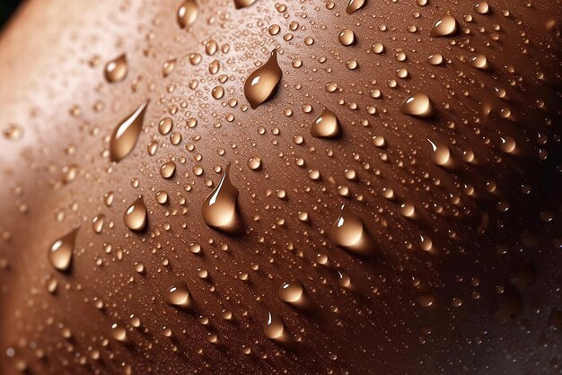 Photo des gouttes d'eau sur la peau bronzée d'une femme