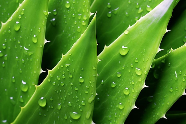 gouttes d'eau sur une plante verte