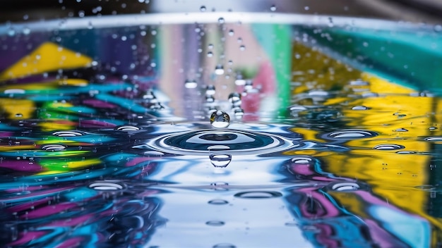 Photo des gouttes d'eau sans couture sur un fond lumineux