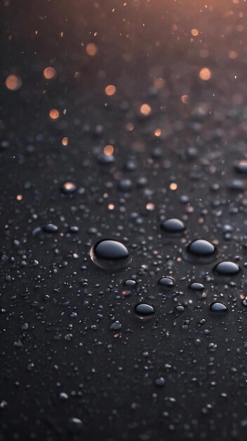 Photo des gouttes d'eau, une texture, un fond noir.