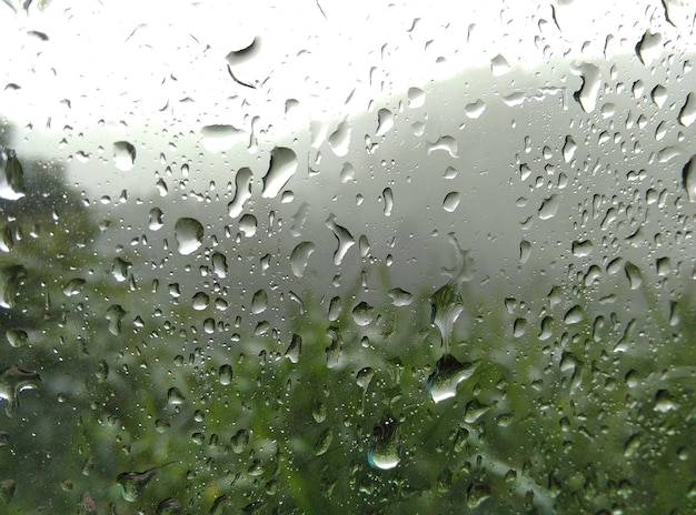 Des gouttes d'eau de tranquillité sur du verre