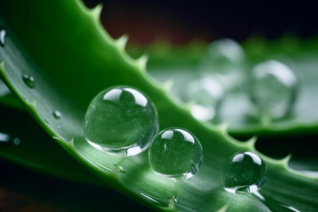 Gouttes feuille d'aloe vera Générer Ai