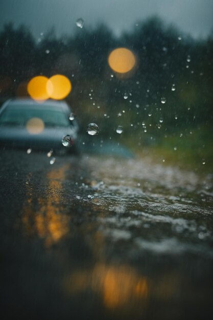 Photo les gouttes de pluie en arrière-plan