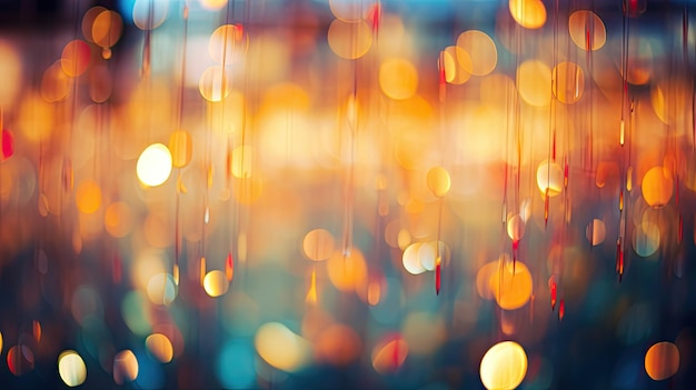 des gouttes de pluie colorées sur un verre