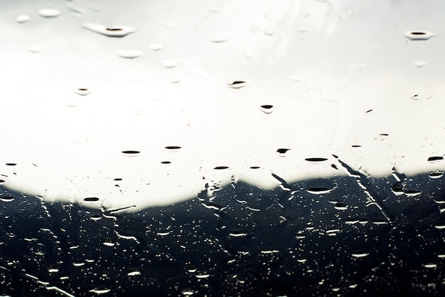 Gouttes de pluie sur la fenêtre, temps pluvieux, fond de pluie