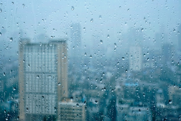 Gouttes de pluie sur la fenêtre