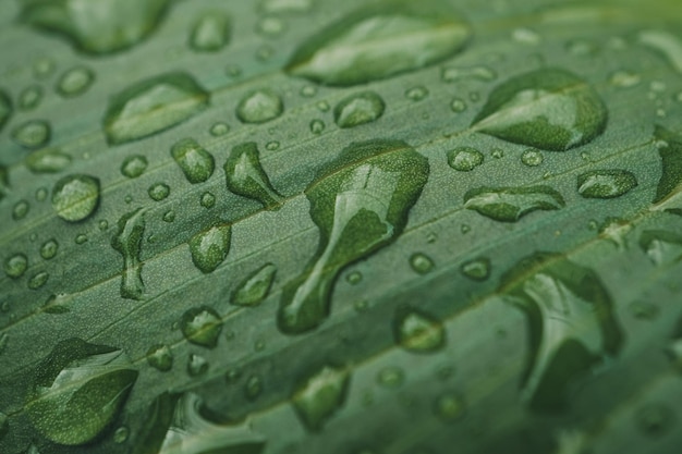 gouttes de pluie sur la feuille de la plante verte les jours de pluie