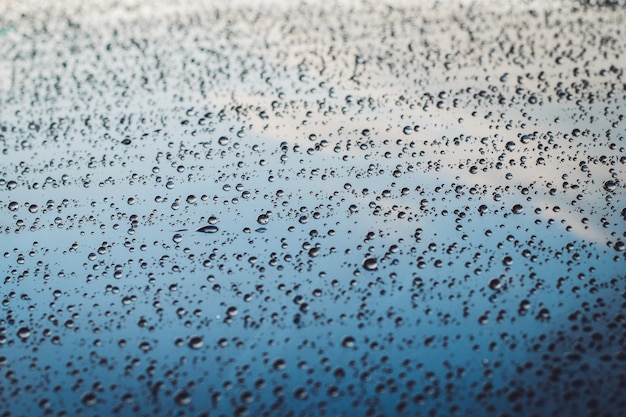 Gouttes De Pluie Sur Le Modèle Naturel De Lunettes De Vitre De Voiture