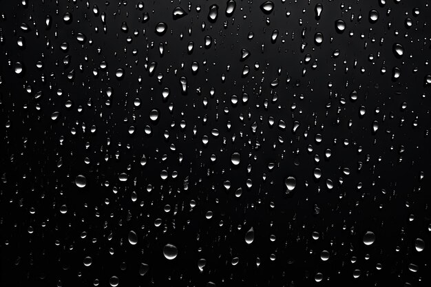 Gouttes de pluie sur noir